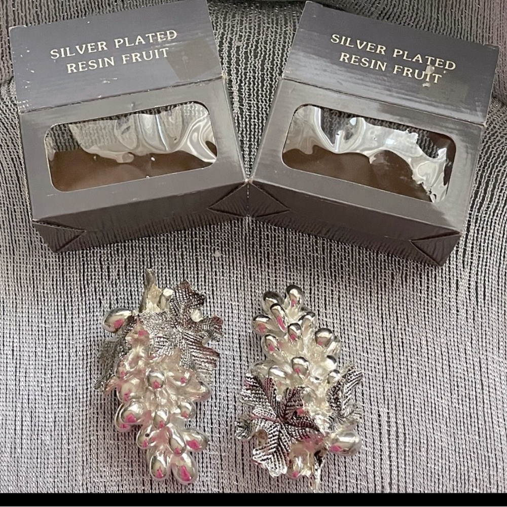 Silver plated Resin fruit Decor